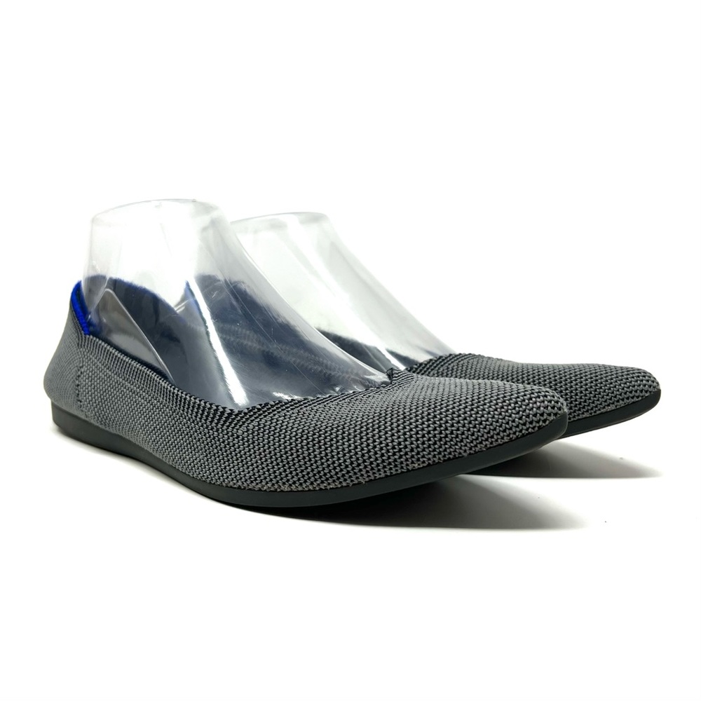 Rothy’s “The Point” Cloud Grey Birdseye Slip On Pointed Toe Flats Size 8